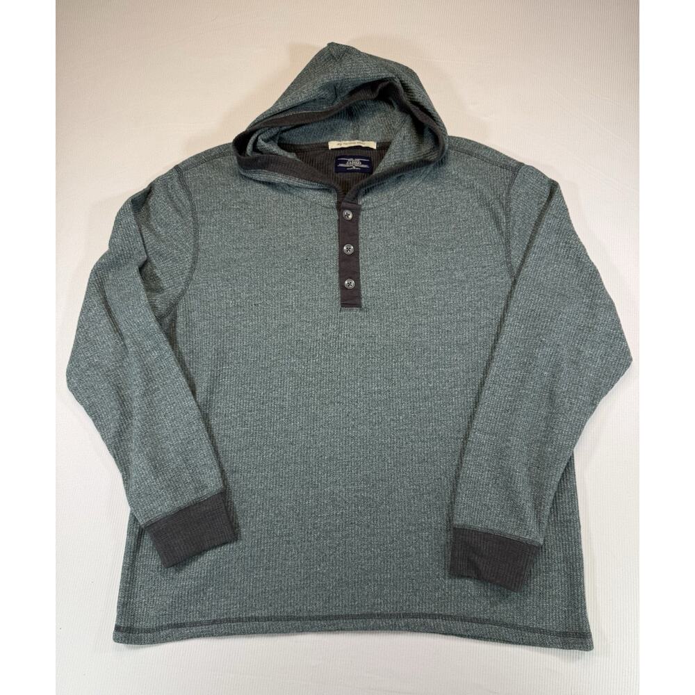 JARED Men’s XL Hooded Henley Pullover Blue / Gray Heather Long Sleeve Shirt